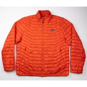 The North Face Thermoball Puffer Jacket Men's XL Orange Lightweight Full Zip